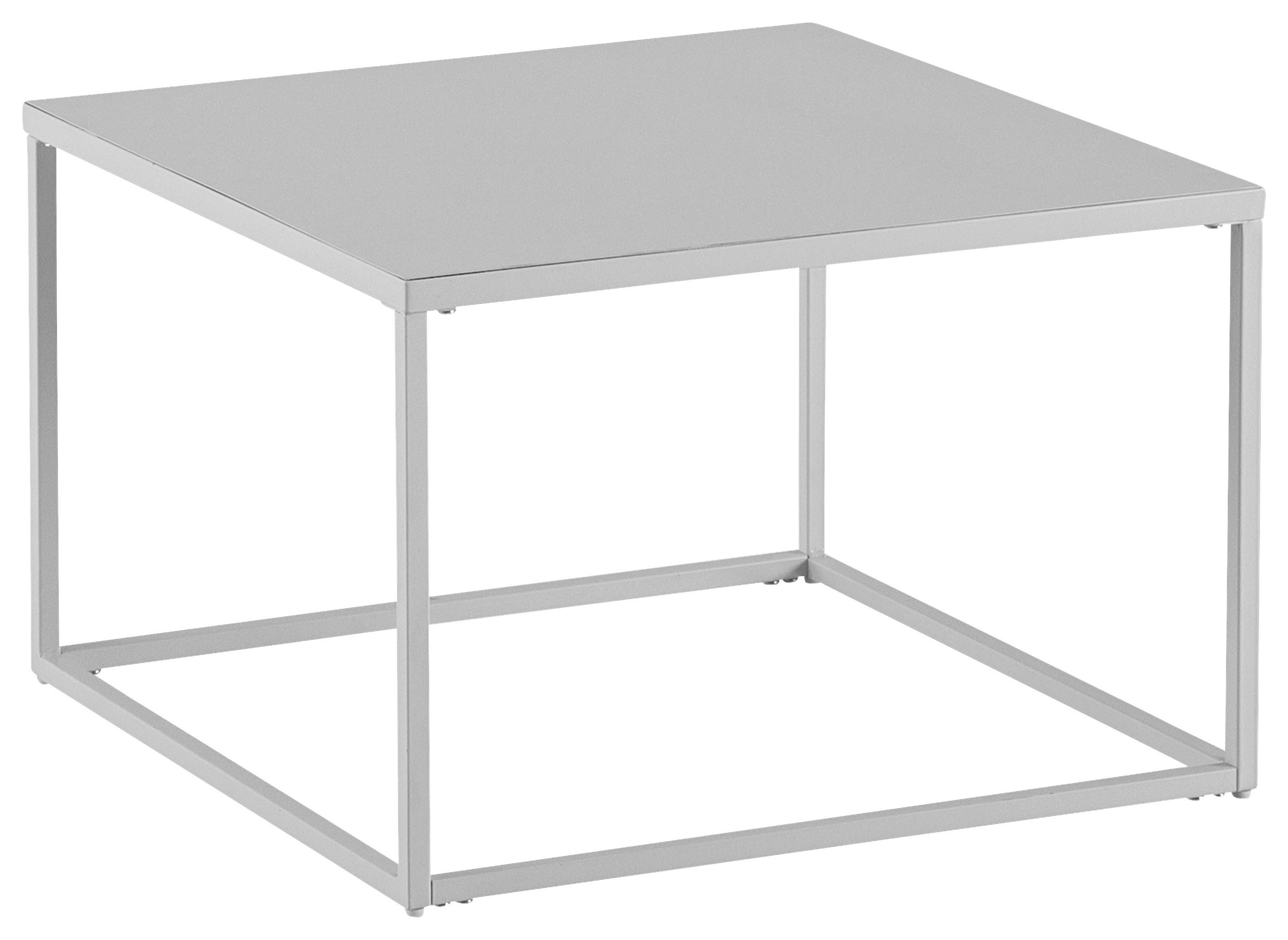 Couchtisch Schwarz L: 60 cm - Weiß, Design, Metall (60/60/40cm) - MID.YOU