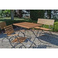Gartengarnitur Lindau 5-teilig Aus Akazienholz Massiv/metall - Anthrazit/Akaziefarben, Basics, Holz/Metall (120/75/80cm) - Gardenson