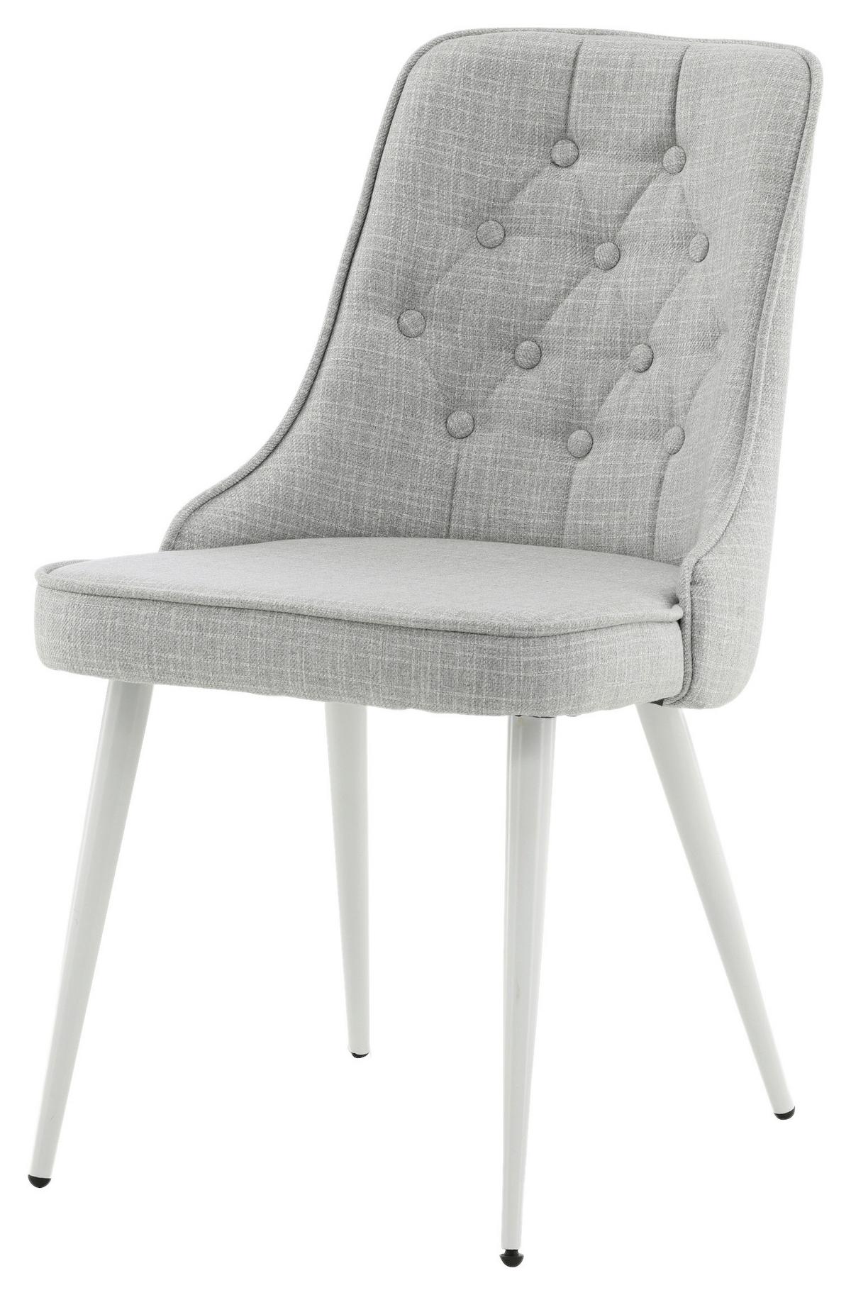 Stuhl-Set Velvet Deluxe - Hellgrau/Weiß, Design, Kunststoff/Textil (50/88.5/66cm) - Livetastic