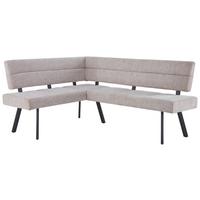 Eckbank Paros Beige, S: 150x190 cm - Beige/Schwarz, KONVENTIONELL, Textil/Metall (150/190cm) - MID.YOU