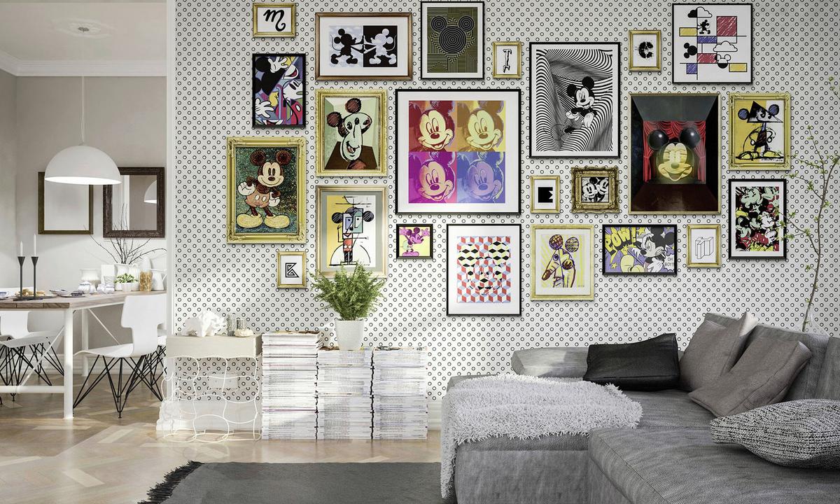 Vliestapete Mickey Art Collection - Multicolor, Basics (400/250cm) - Komar