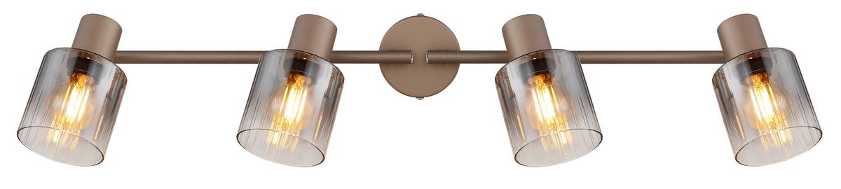 Strahler Kaffeefarben - Klar/Chromfarben, Design, Glas/Metall (70/8/15cm) - Globo