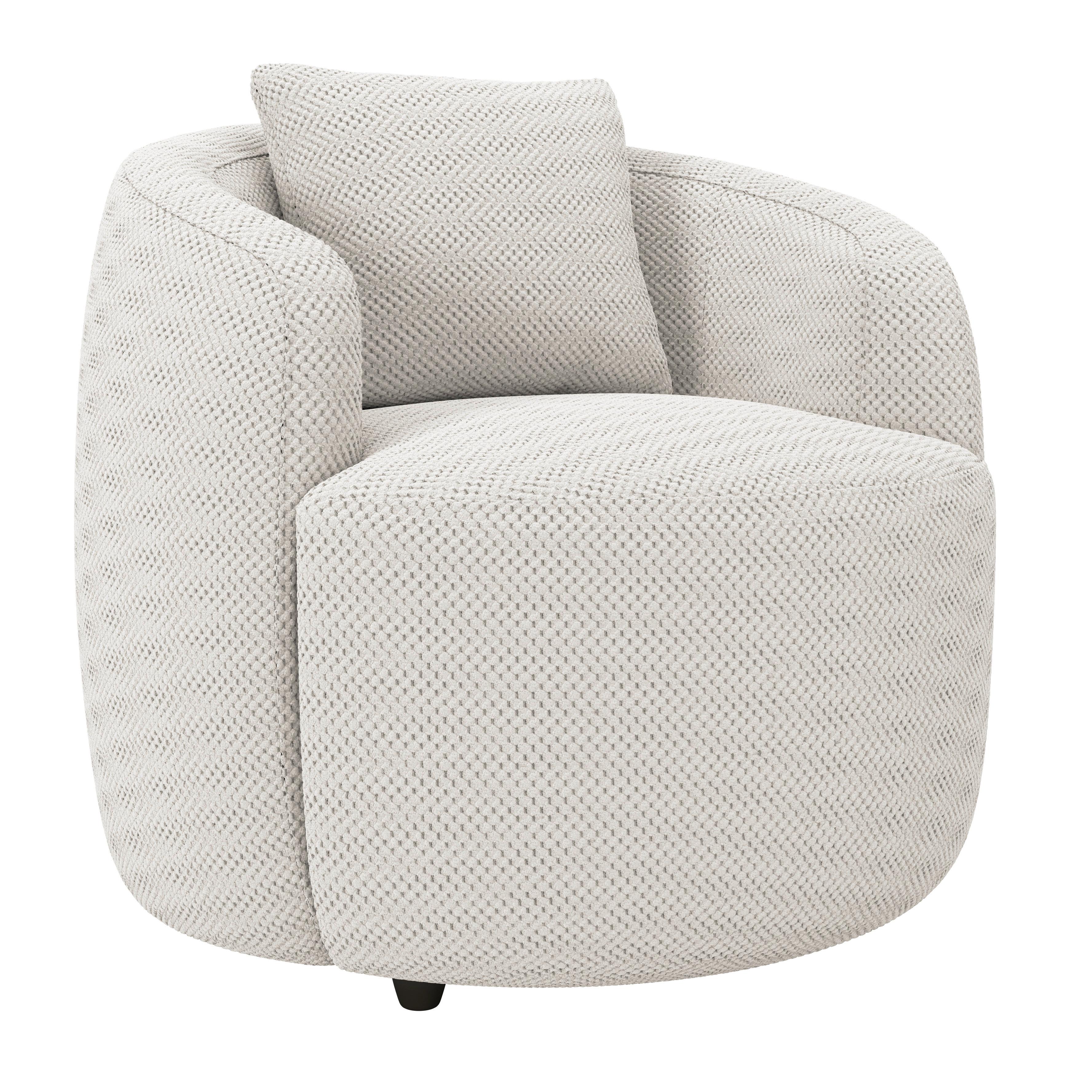 Relaxační křeslo PINA, krémová, s polštářem - černá/krémová, Moderní, textil/plast (81/74/81cm)