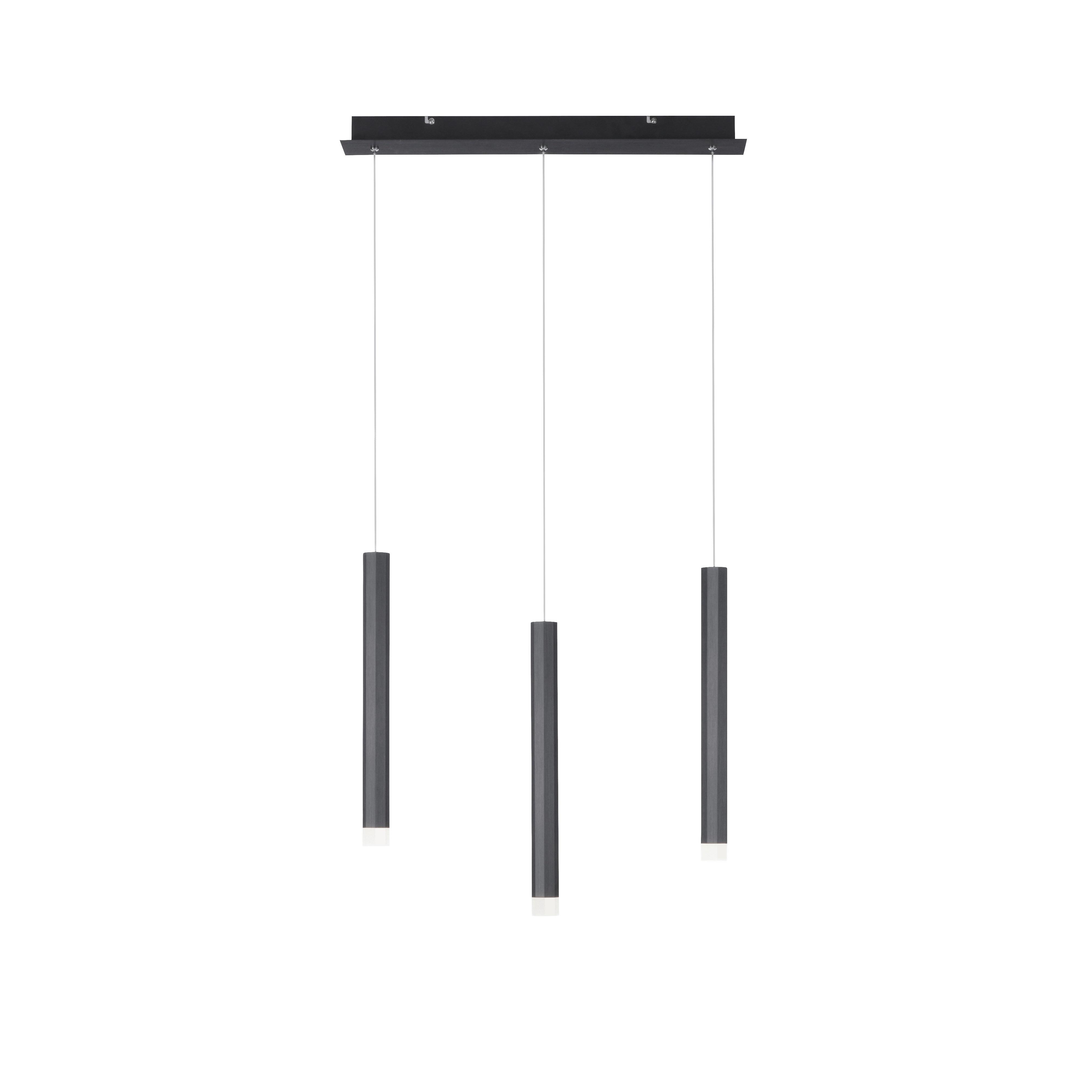 LED-Hängeleuchte Bruno H: 120 cm 3-Flammig - Basics, Kunststoff/Metall (55/8/120cm)