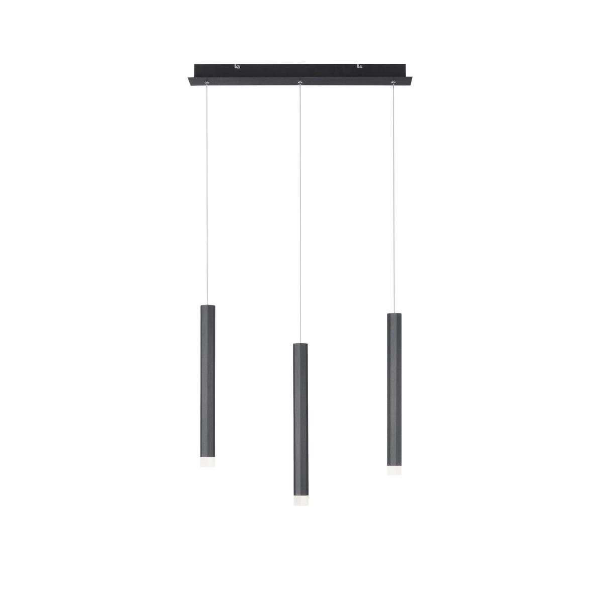 LED-Hängeleuchte Bruno H: 120 cm 3-Flammig - Basics, Kunststoff/Metall (55/8/120cm)