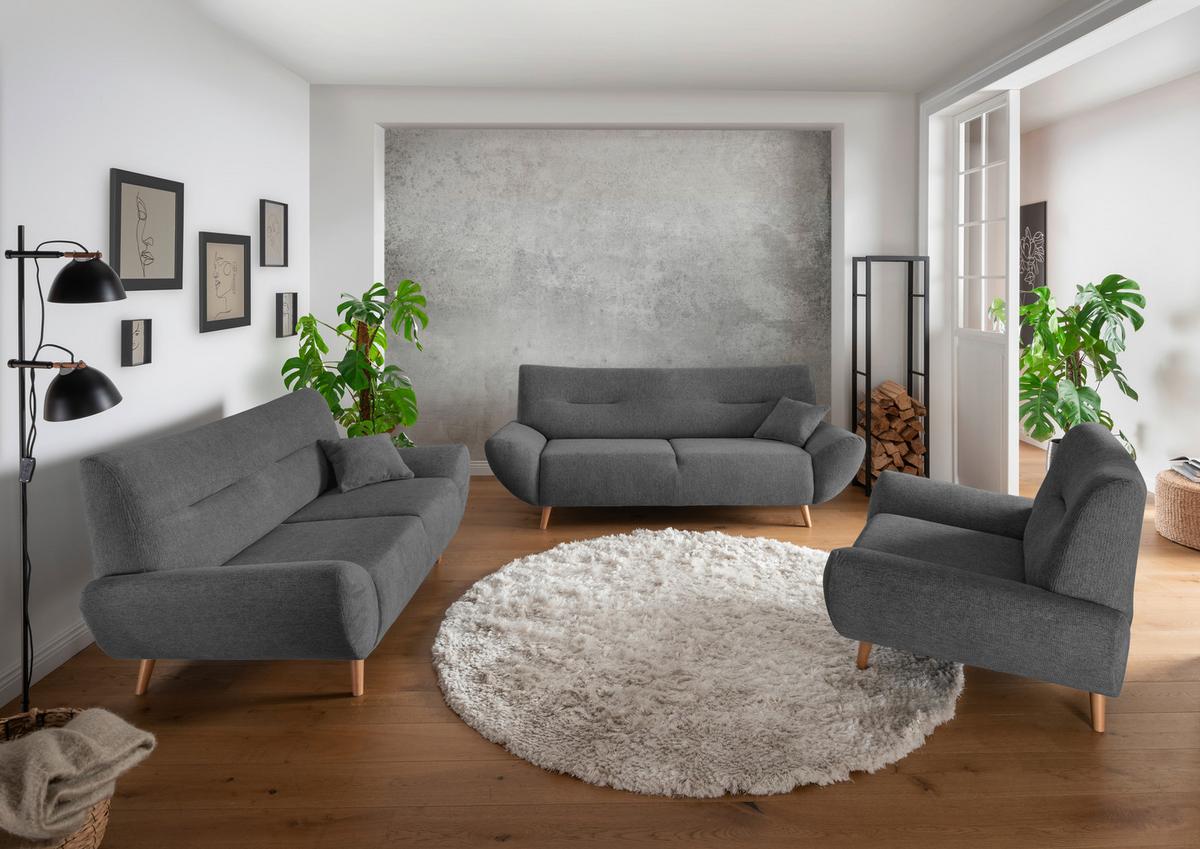 Sessel Drago Anthrazit B/h/t: 111/81/90 Cm - Wildeiche/Anthrazit, MODERN, Holz/Textil (111/81/90cm) - MID.YOU