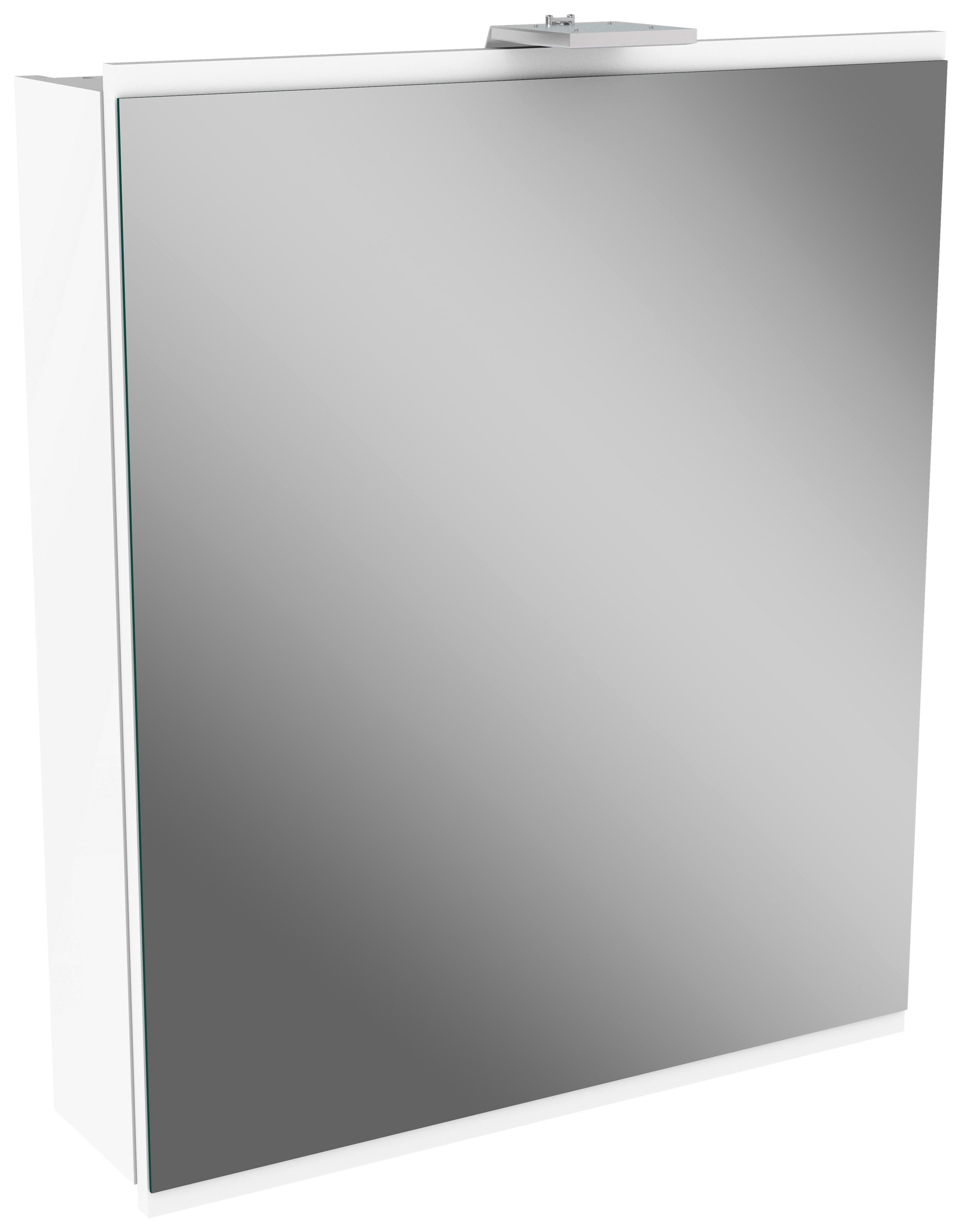 Spiegelschrank Lima mit LED 1 Tür BHT: 60x73x15,5 cm Weiß - Weiß, MODERN, Glas/Holzwerkstoff (60/73/15,5cm) - MID.YOU