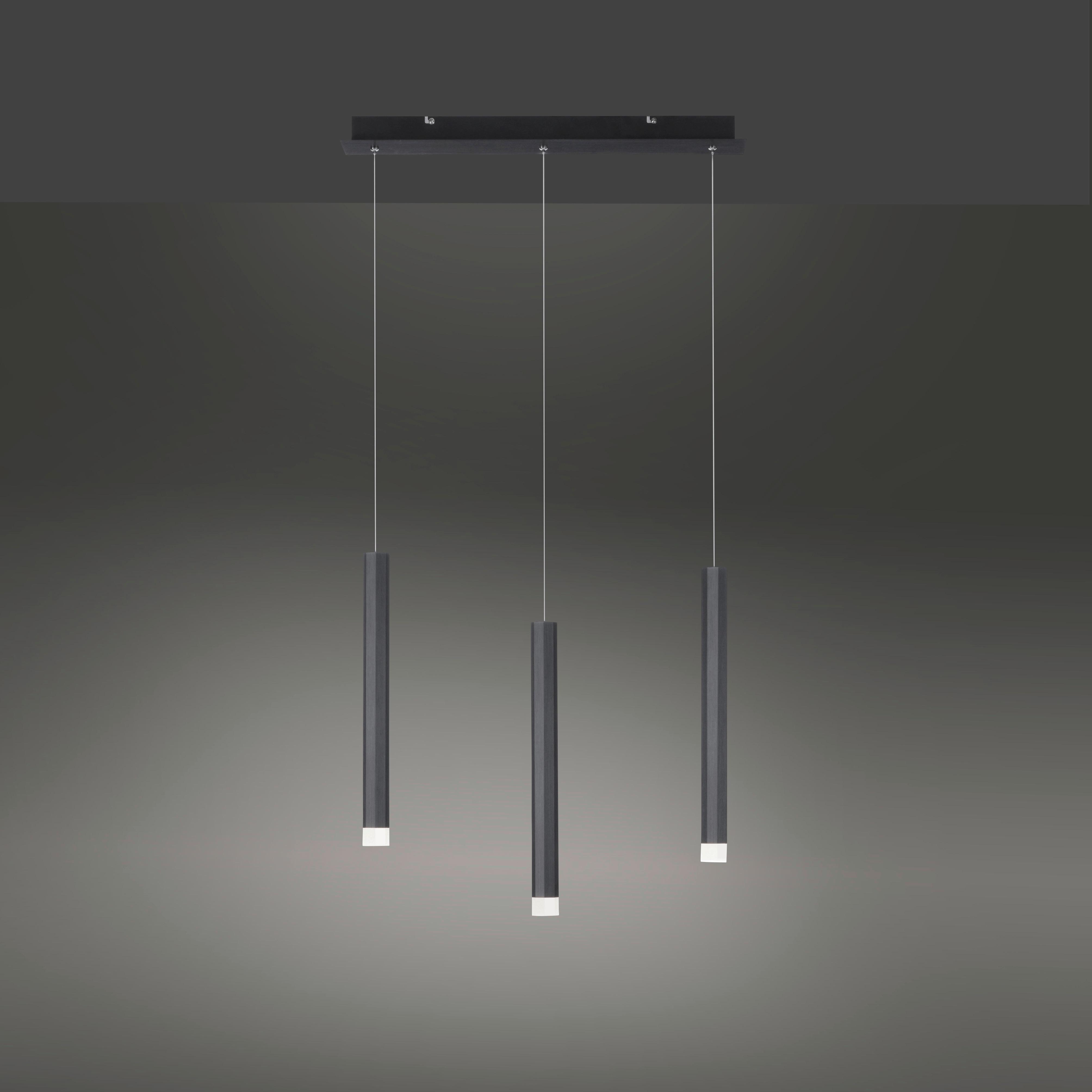LED-Hängeleuchte BRUNO aus Kunststoff/Metall in Schwarz 3 Flammig