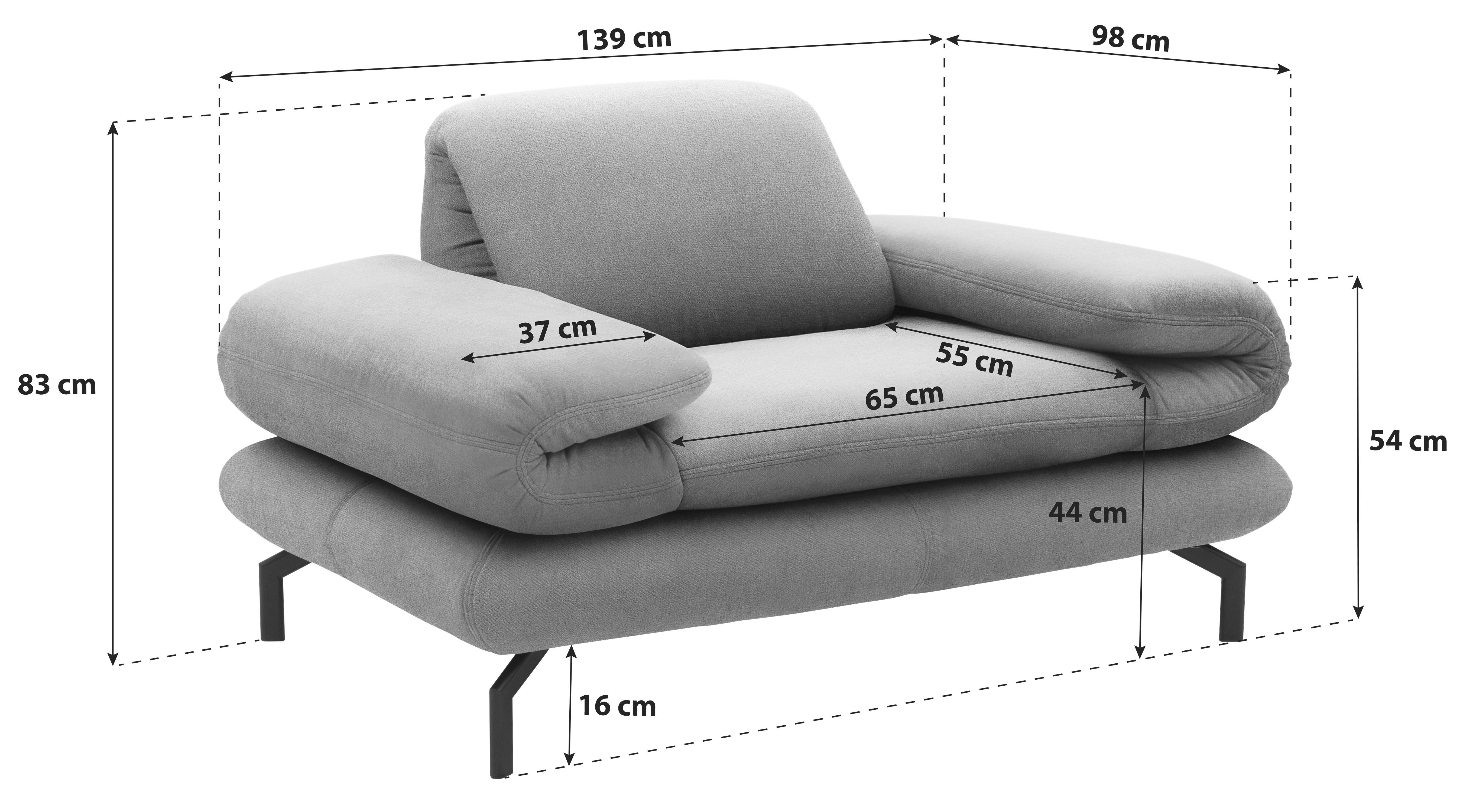 Sessel Looks Xiii - Schwarz/Orange, Design, Textil (139/83/98cm) - LOOKS by W.Joop