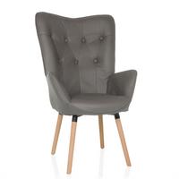 Ohrensessel Havenio I Grau B: 70 cm - Buchefarben/Grau, MODERN, Textil (70/106/75cm) - MID.YOU