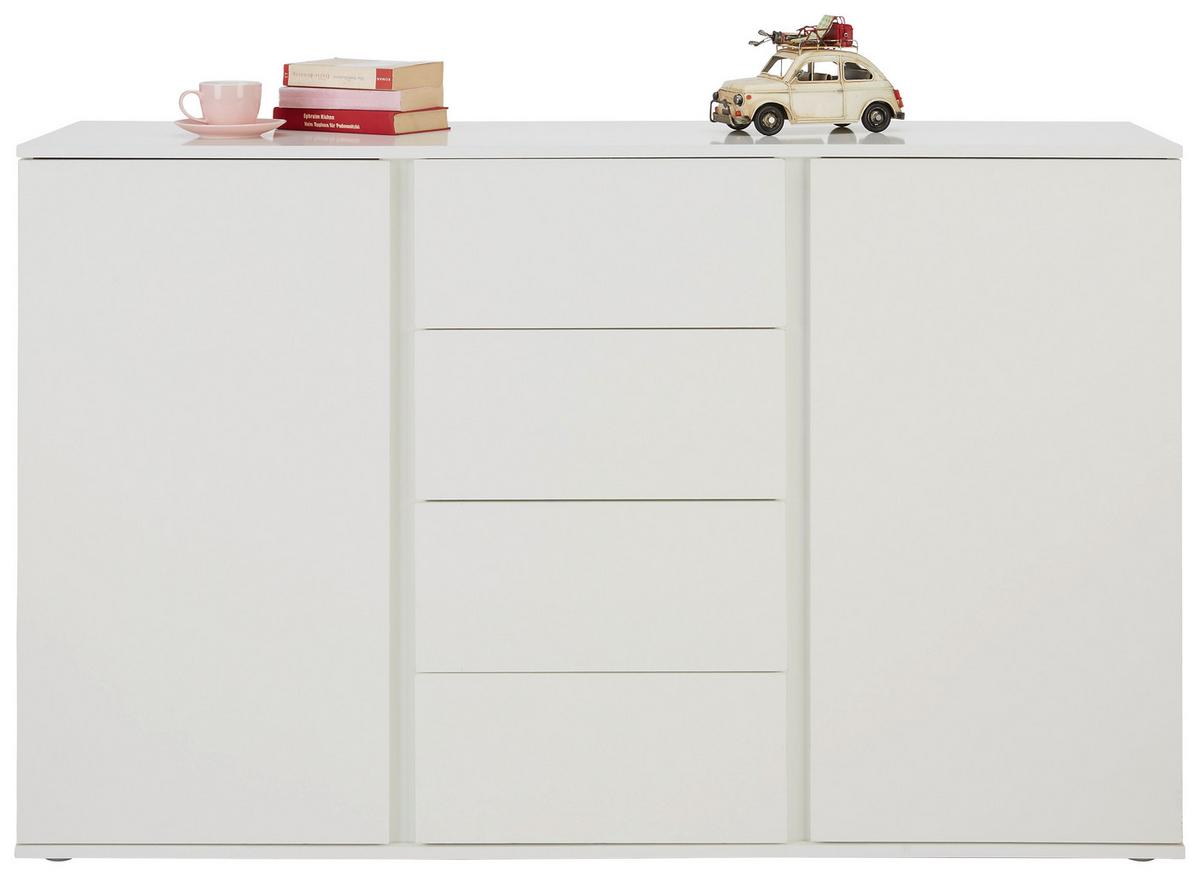 ŠIROKÁ KOMODA BIANCO - bílá/šedá, Moderní, kompozitní dřevo/plast (150/95/43cm) - Mömax