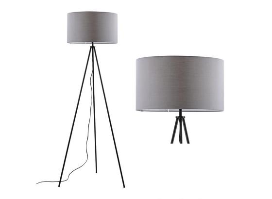 Stojací Lampa Emilian - šedá/černá, Moderní, kov/textil (45/151cm) - Modern Living Stojací Lampa Emilian - šedá/černá, Moderní, kov/textil (45/151cm) - Modern Living
