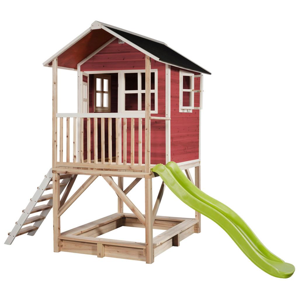 Stelzenhaus mit Sandkiste Rot Exit Loft 500
