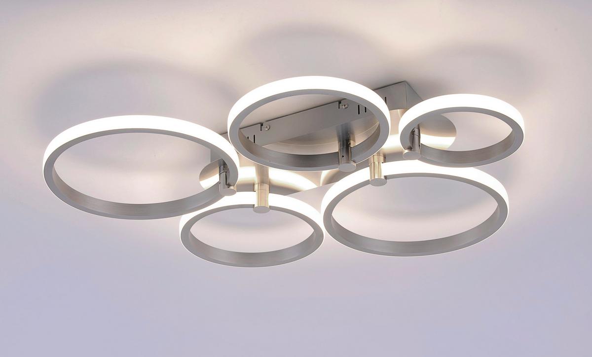 LED-Deckenleuchte Johanna L: 66 cm, 3 Helligkeitsstufen - Silberfarben, Design, Metall (66/55/8,5cm)