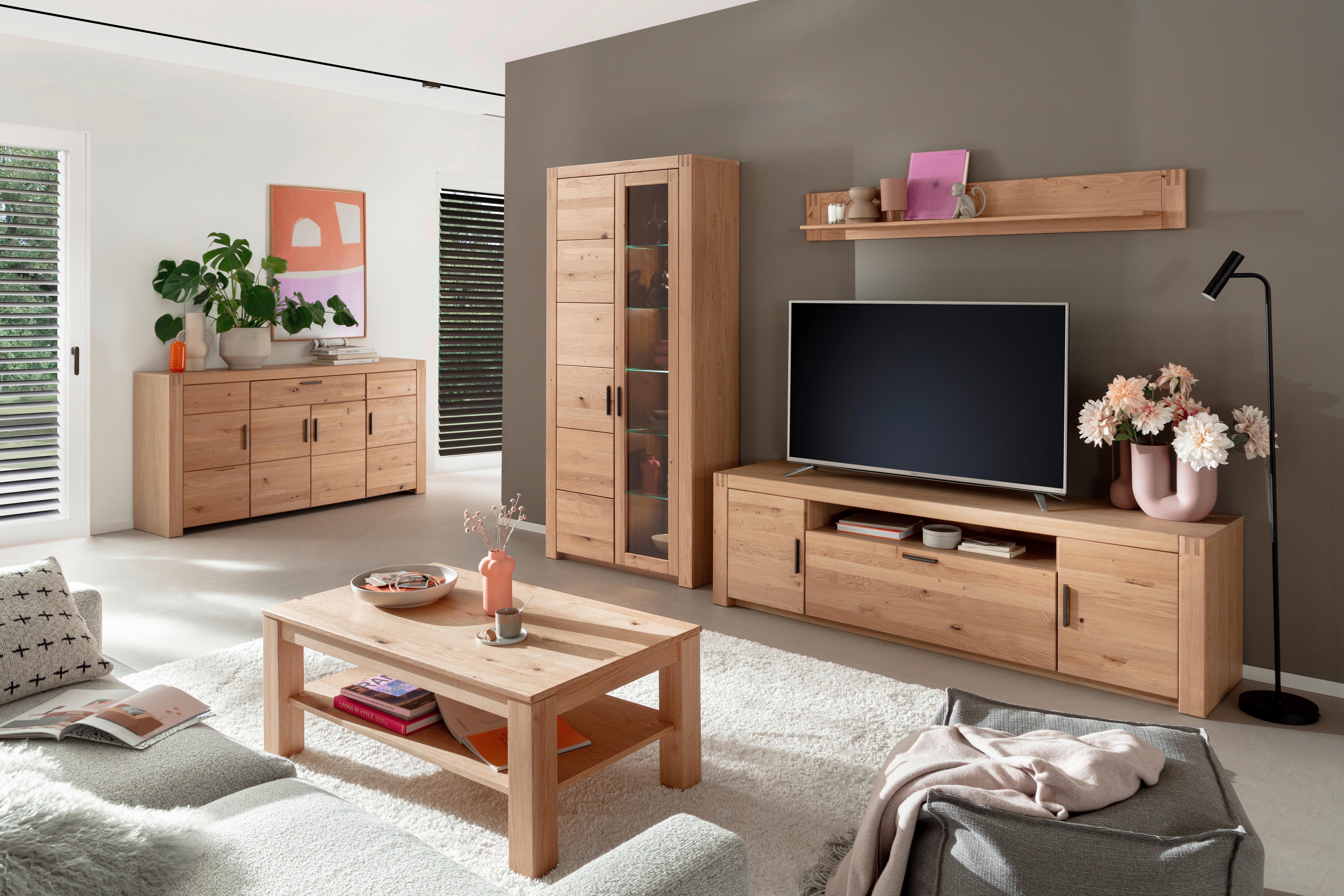Lowboard Prag - Eichefarben, Design, Holz/Holzwerkstoff (201/58/50cm) - Livetastic
