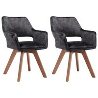 Esszimmerstuhl Klara Anthrazit /eichefarben 2-Er Set - Eichefarben/Anthrazit, Basics, Holz/Textil (52/89/63,5cm) - MID.YOU