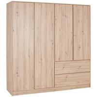 Kleiderschrank Basit - Eiche Artisan, KONVENTIONELL, Holzwerkstoff (195/205,5/56,6cm)