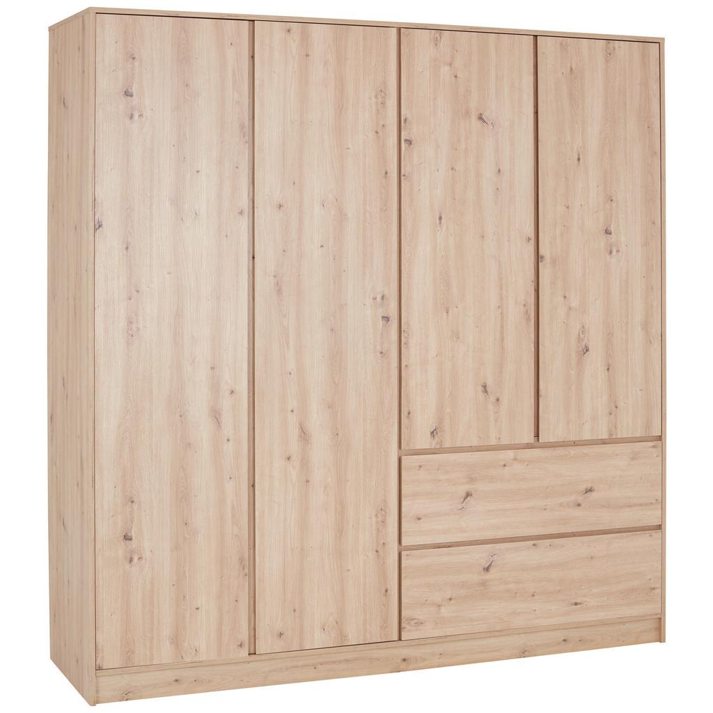 Drehtürenschrank Grifflos 195cm Basit Eiche Artisan