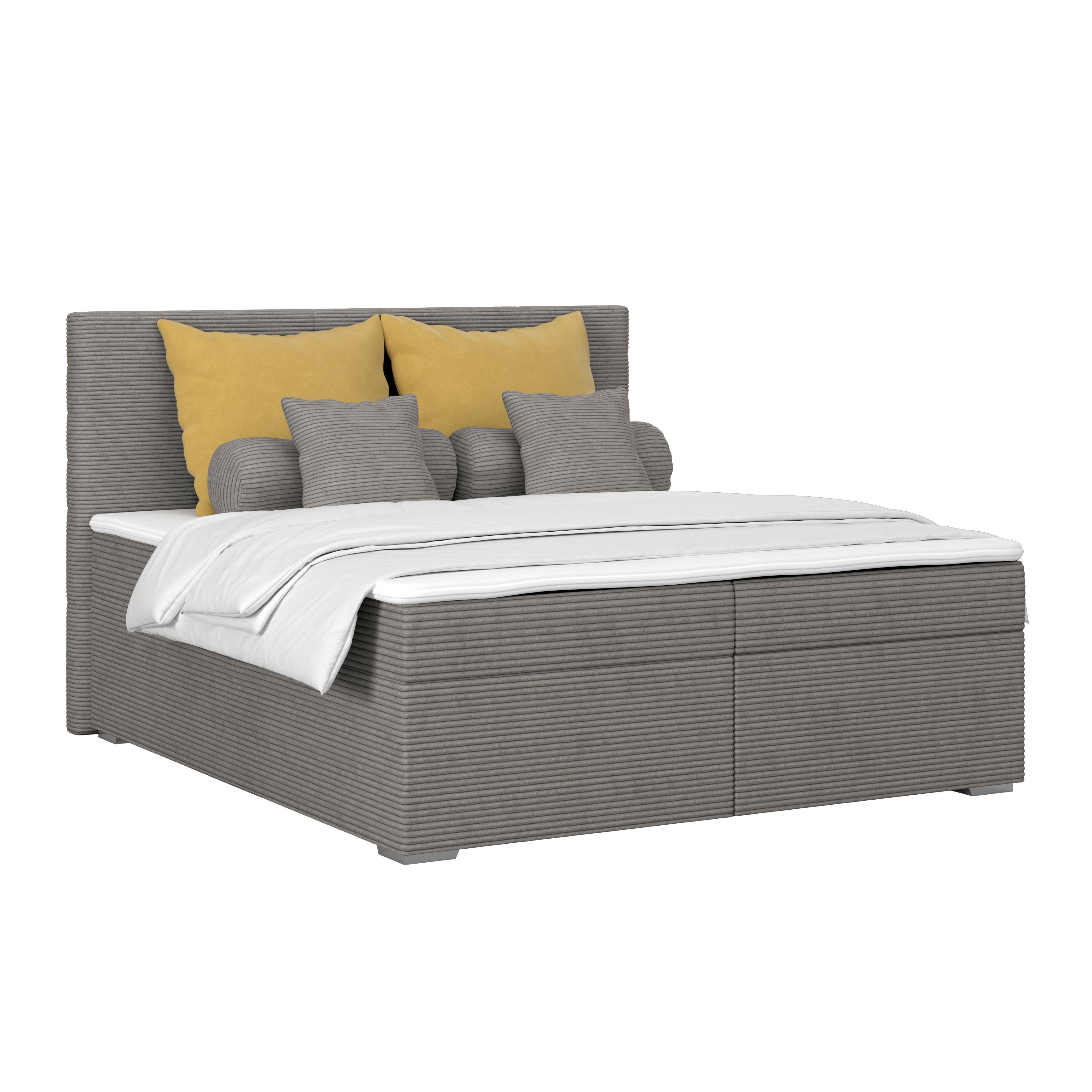 Polsterbett Adria - Chromfarben/Anthrazit, KONVENTIONELL, Holz/Textil (160/200cm)
