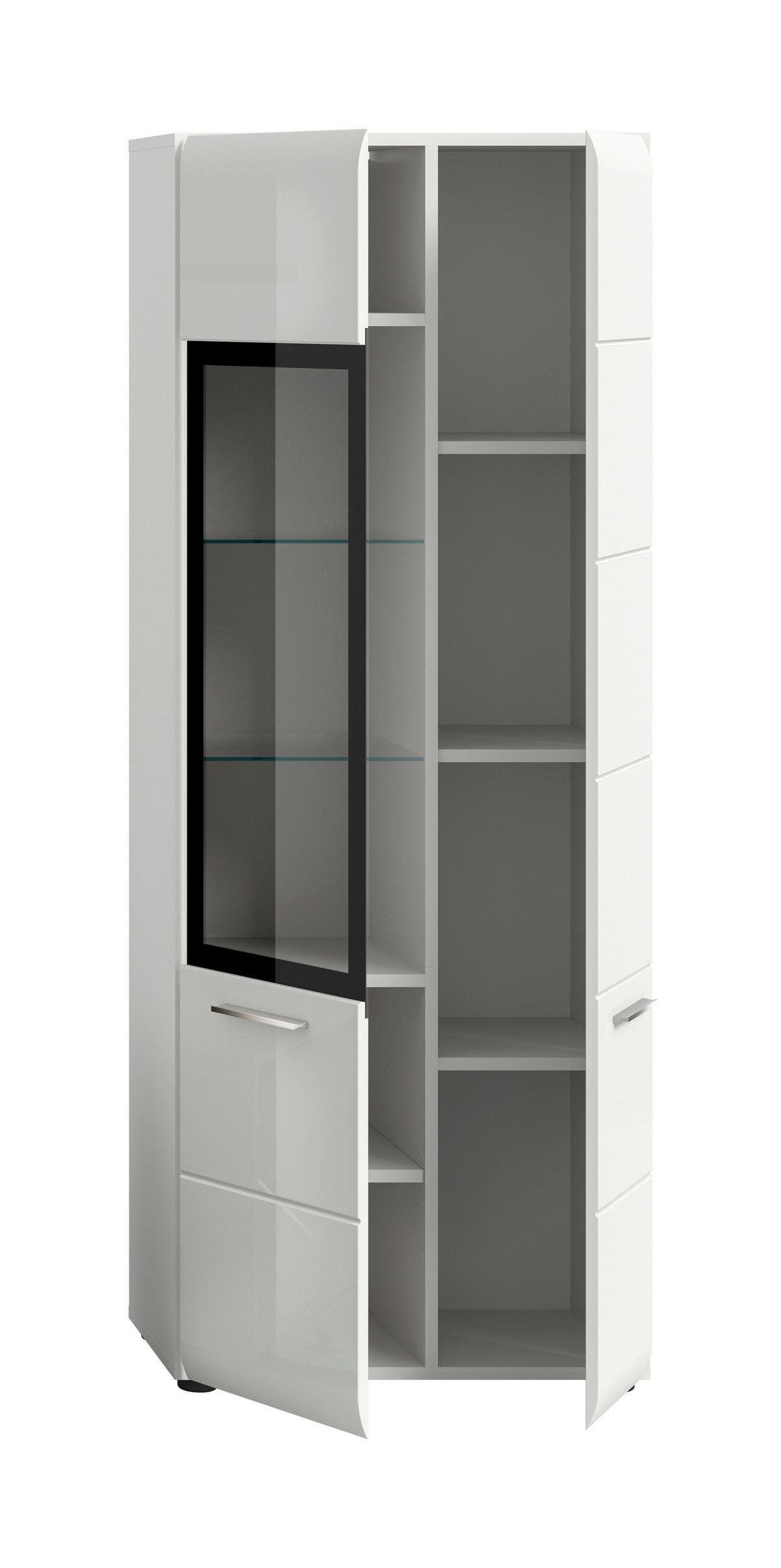 Sideboard Ice Weiß/weiß Hochglanz B: 60 Cm - Weiß Hochglanz/Schwarz, Design, Glas/Holzwerkstoff (60/160/34cm) - Livetastic