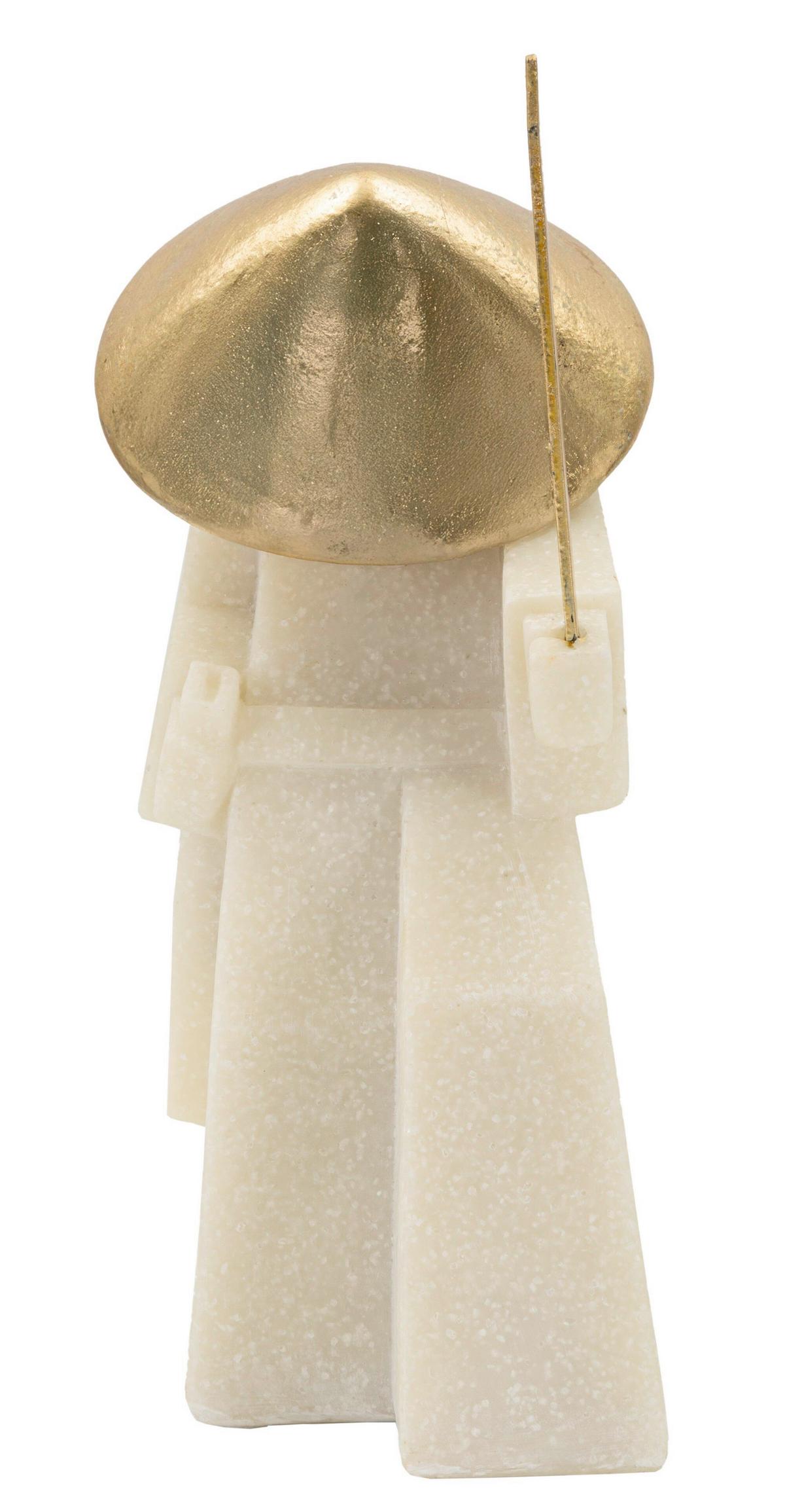 Skulptur Kunststoff/metall, Weiß/gold - Basics, Kunststoff/Metall (14/24.5/9cm)