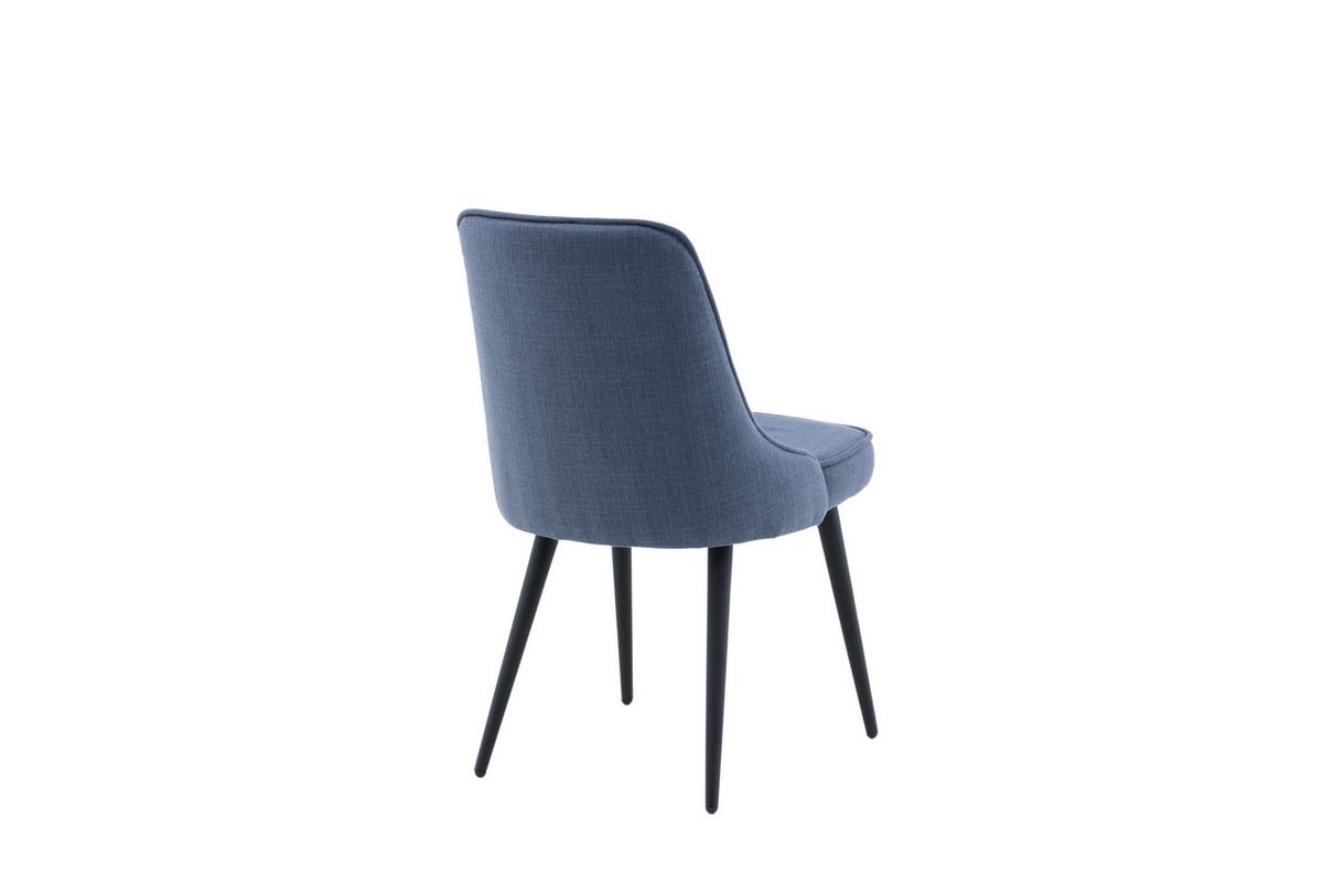 Stuhl-Set Velvet Deluxe - Blau/Schwarz, Design, Kunststoff/Textil (50/88.5/66cm) - Livetastic