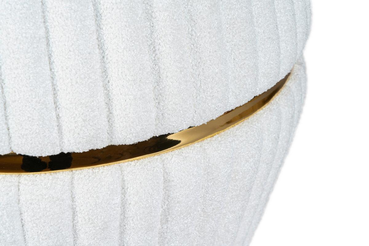 Hocker Doric 235 Weiß/goldfarben D: 51,5 Cm - Goldfarben/Weiß, Design, Textil (51,5/53cm) - Kayoom