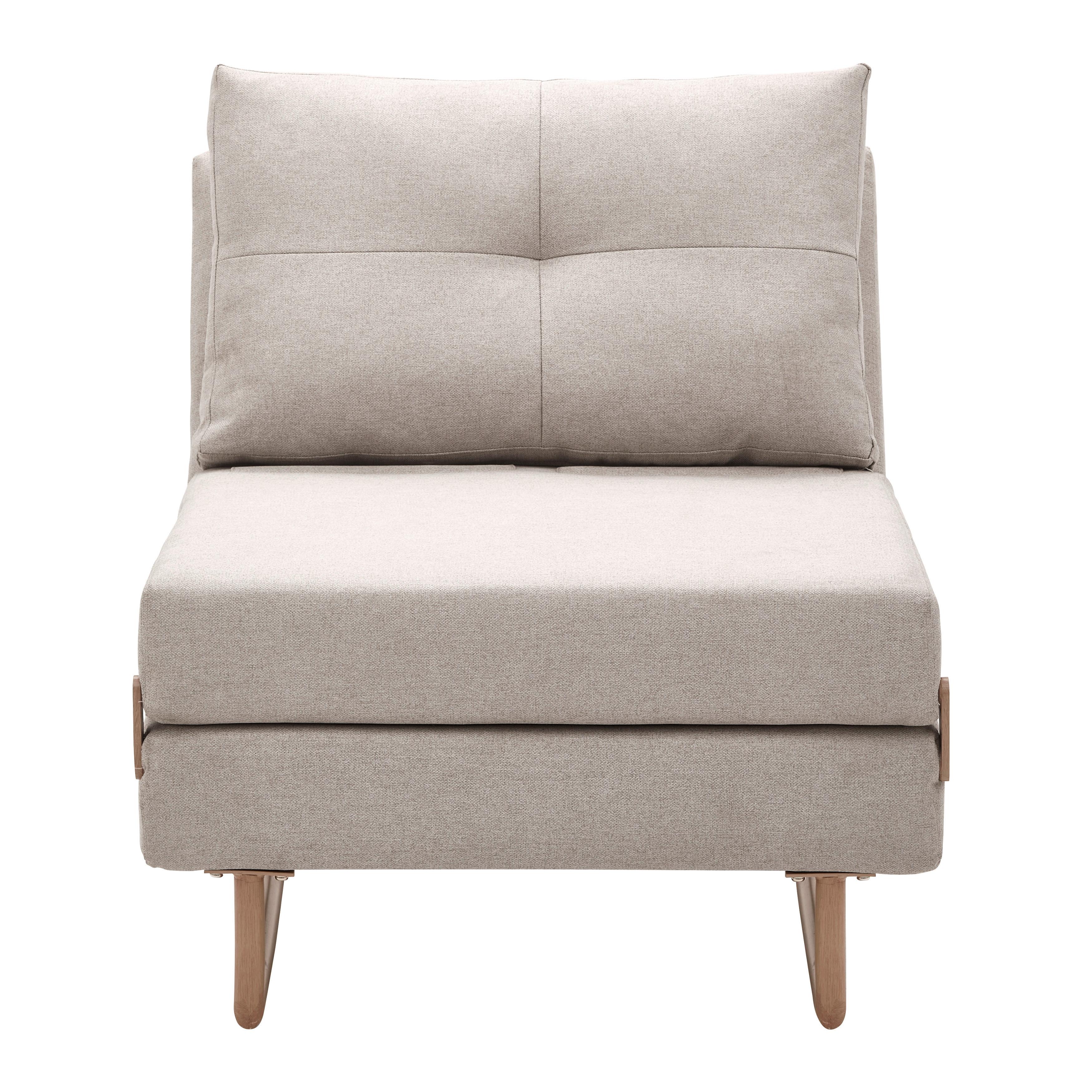 Rozkládací pohovka Malic - béžové - barvy dubu/béžová, Moderní, kov/textil (80/84/90cm) - Bessagi Home