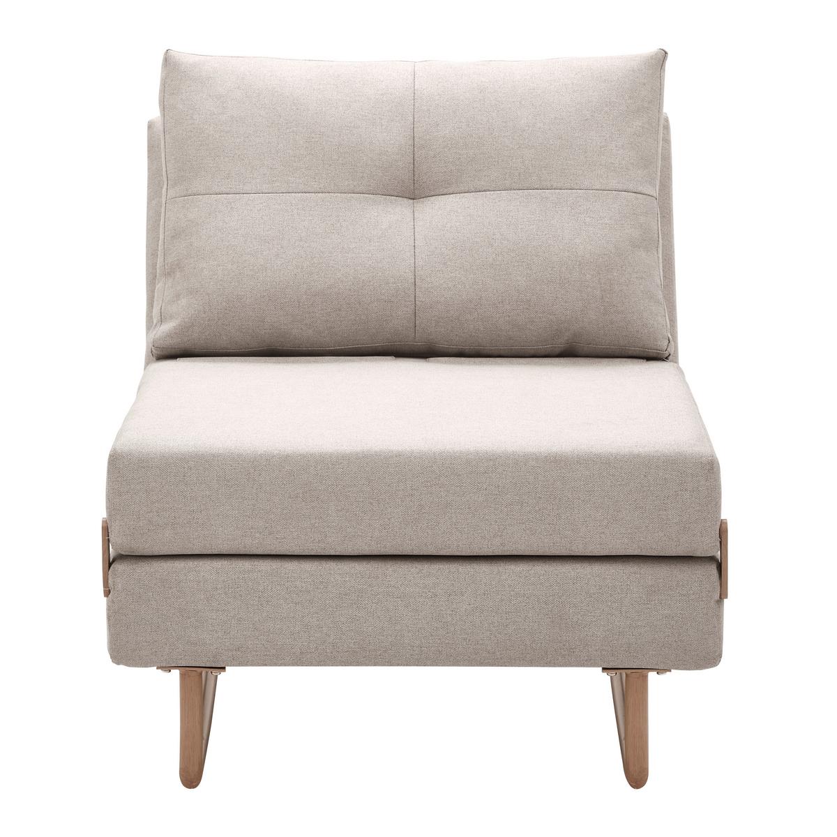 Rozkládací pohovka Malic - béžové - barvy dubu/béžová, Moderní, kov/textil (80/84/90cm) - Bessagi Home