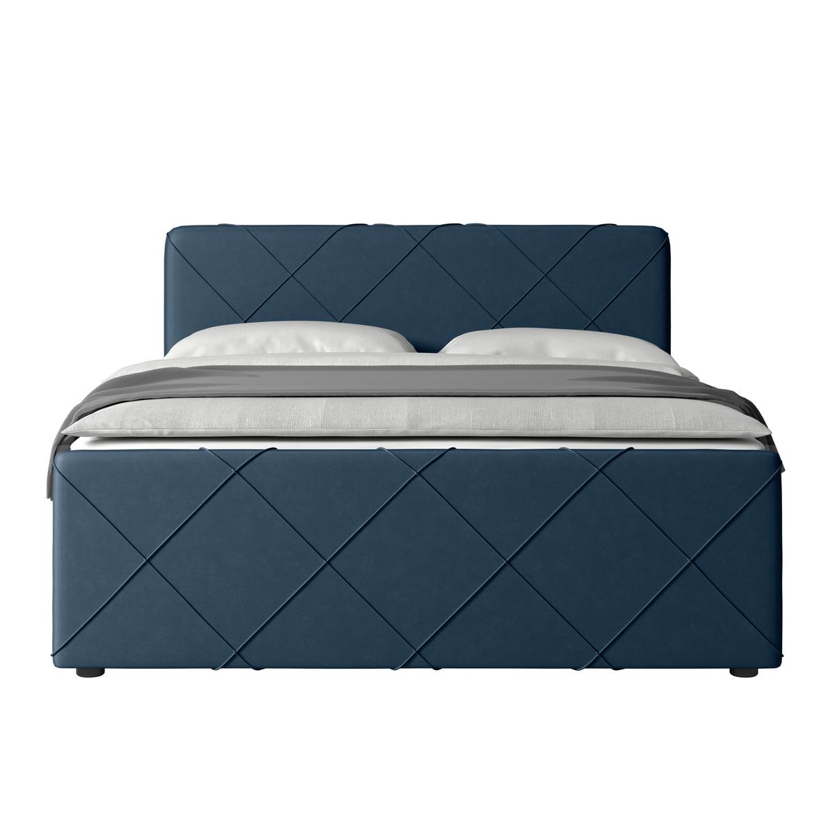 Boxspringbett mit Bettkasten Cordoba 180x200 cm Blau - Blau/Schwarz, MODERN, Holz/Kunststoff (180/200cm) - MID.YOU