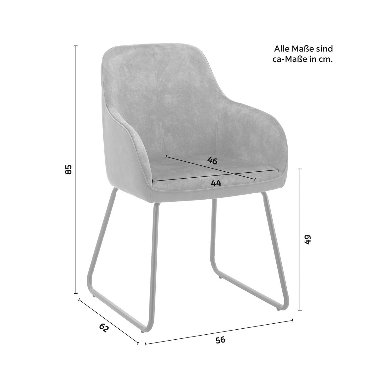 Židle s opěrkou DAJA šedá/tm.šedá - černá/světle šedá, Moderní, kov/dřevo (56/85/62cm) - Bessagi Home