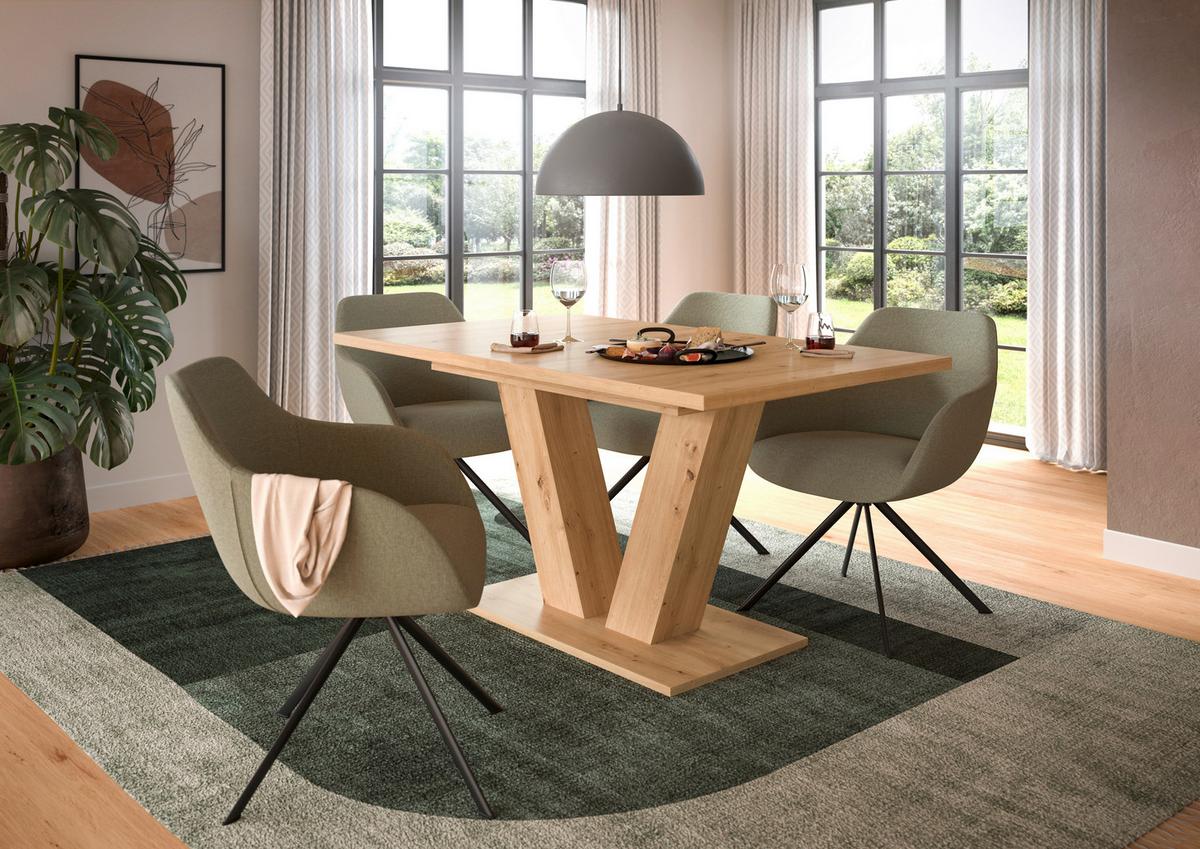 Ausziehtisch Marlon 150 Az Melamin Artisan, B: 150-190 cm - Eiche Artisan, Trend, Holzwerkstoff (150-190/76/90cm)