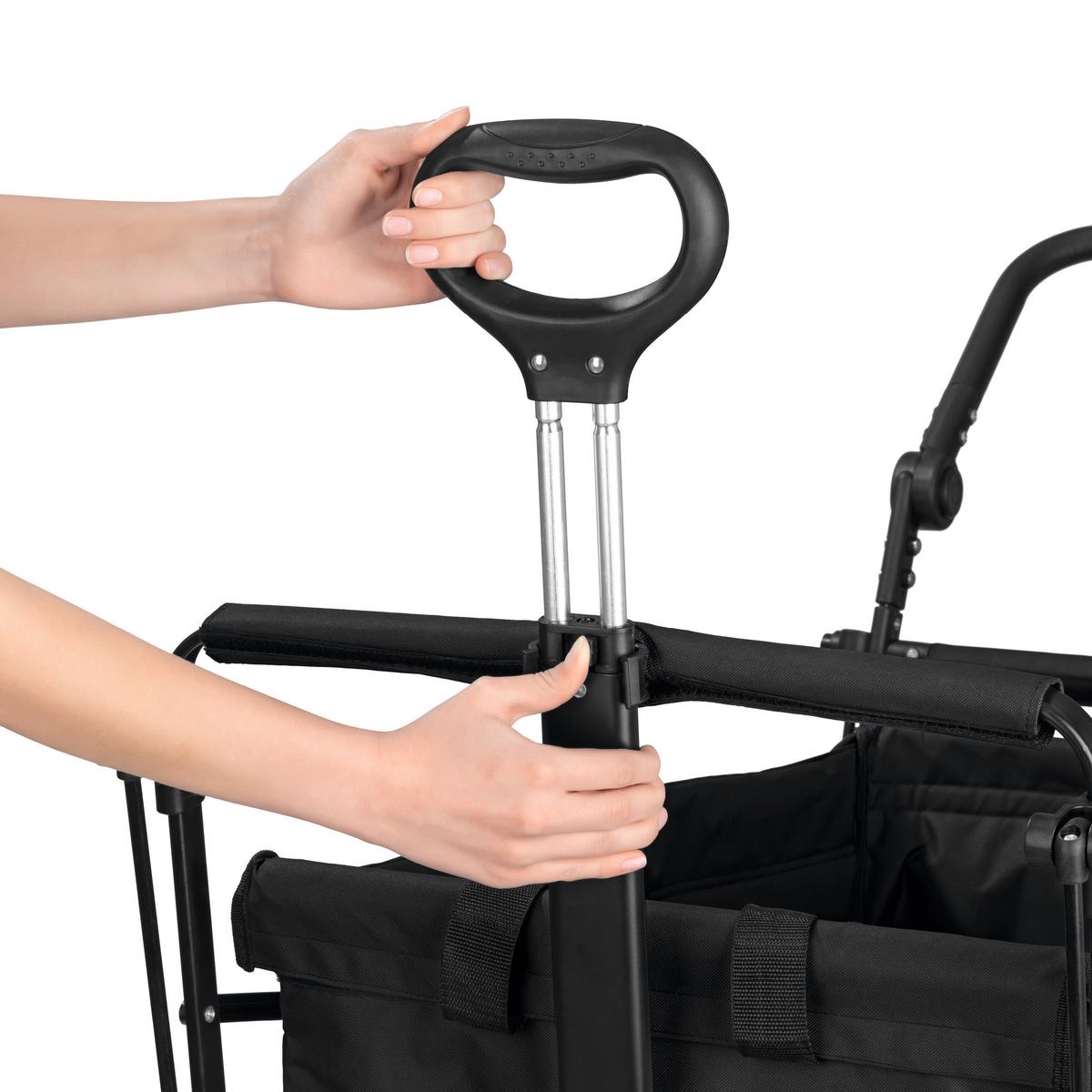 Bollerwagen Hoberg Schwarz Max 80 Kg Faltbar, Feststellbremse - Schwarz, Basics, Kunststoff/Textil (137/52,5/100cm)