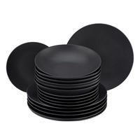 Tafelservice Soft Steinzeugk, Schwarz, 18 -Teilig. - Schwarz, Basics, Keramik - Creatable