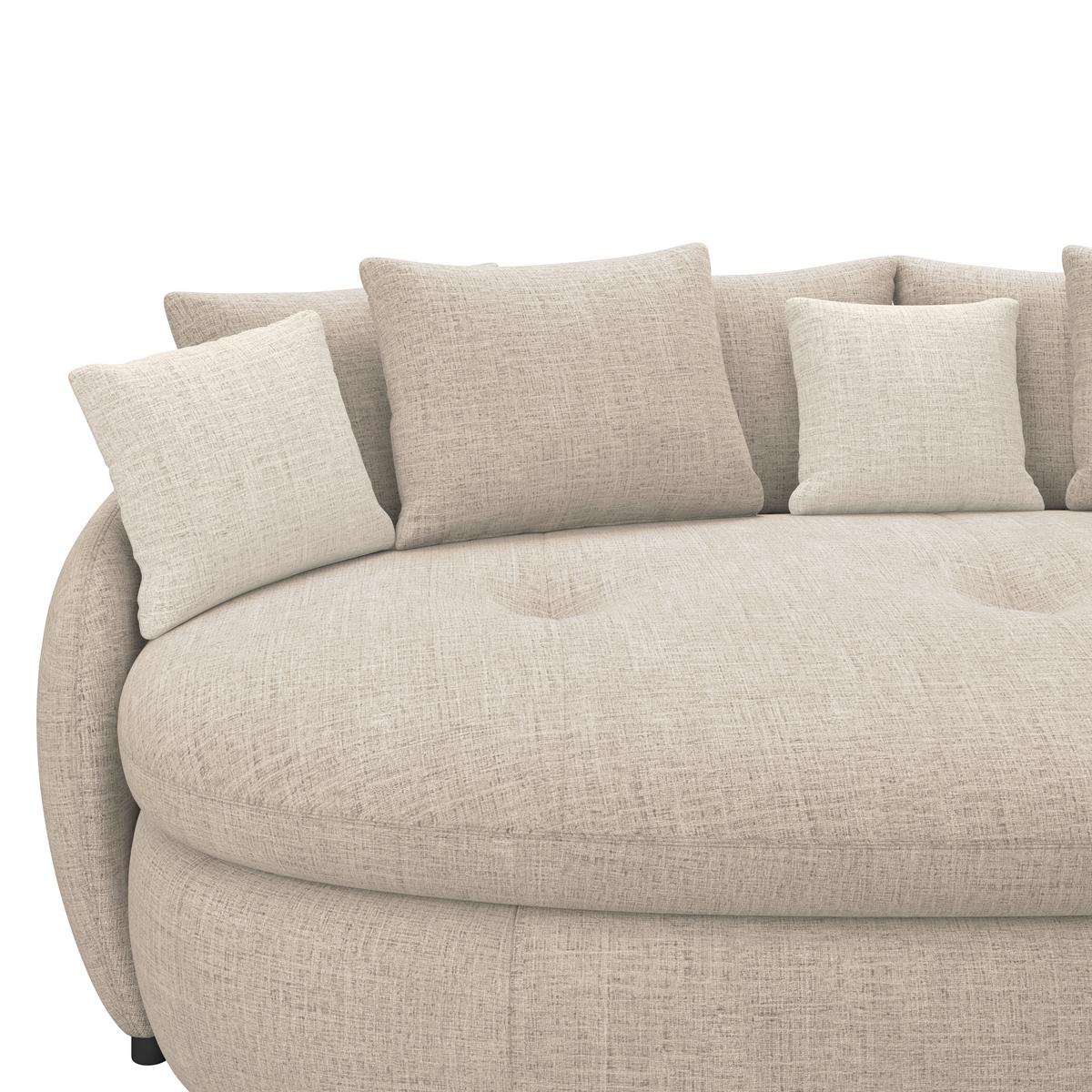 Megasofa Aruba 2 mit Kissen B: 238cm, Greige Chenille - Greige/Creme, Trend, Textil (238/80/140cm) - Luca Bessoni