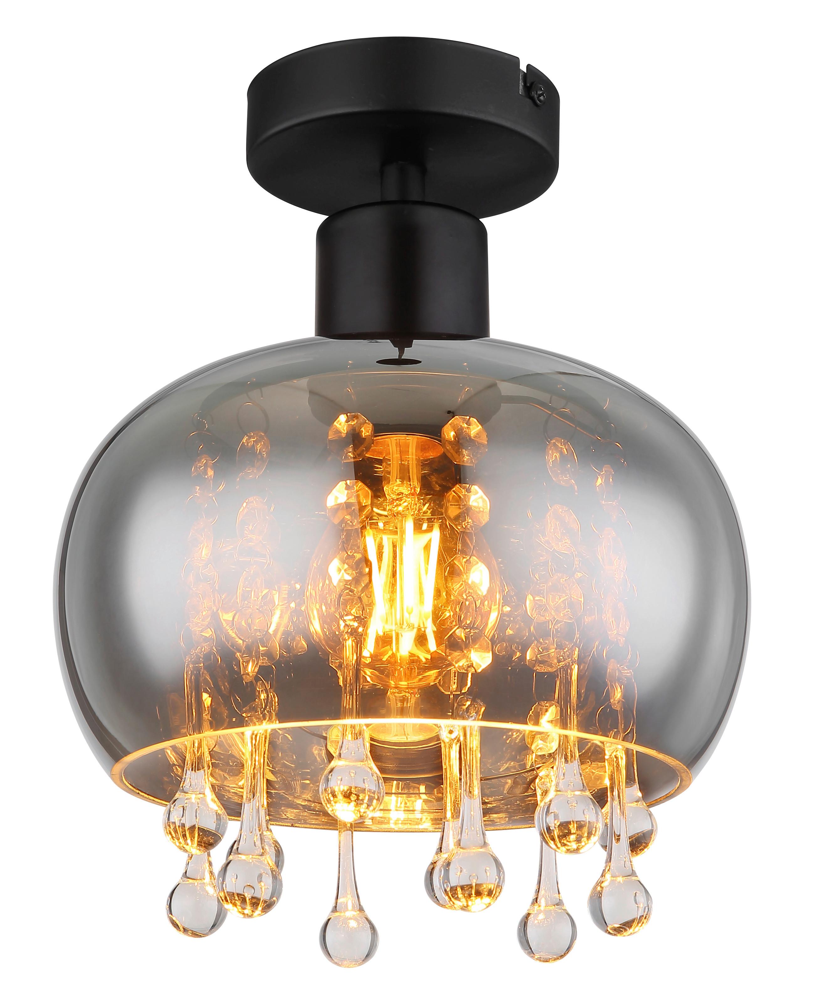 Deckenleuchte 15839d - Klar/Schwarz, Trend, Glas/Metall (21/25cm) - Globo