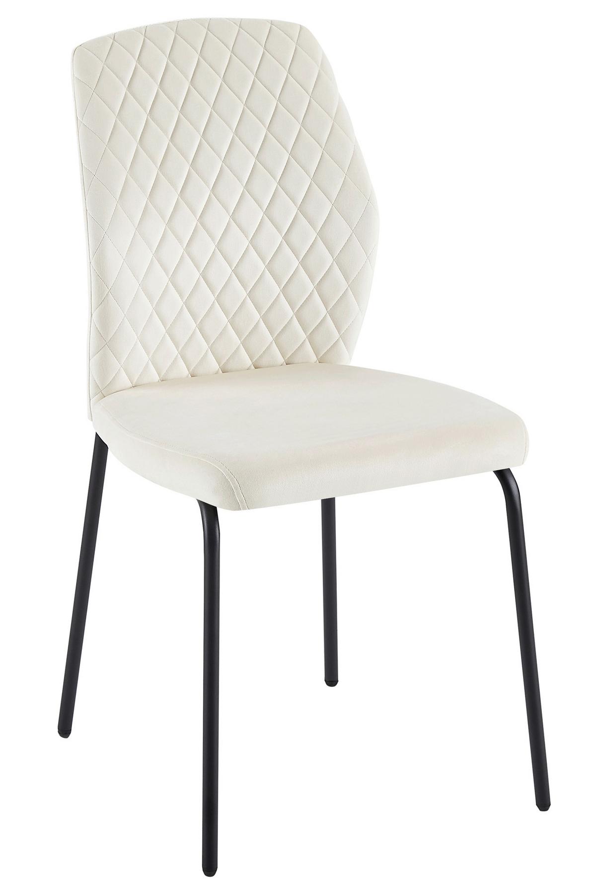 Stuhl-set Beige B: 46,5 Cm - Beige/Schwarz, MODERN, Textil/Metall (46,5/92/56,5cm) - Livetastic