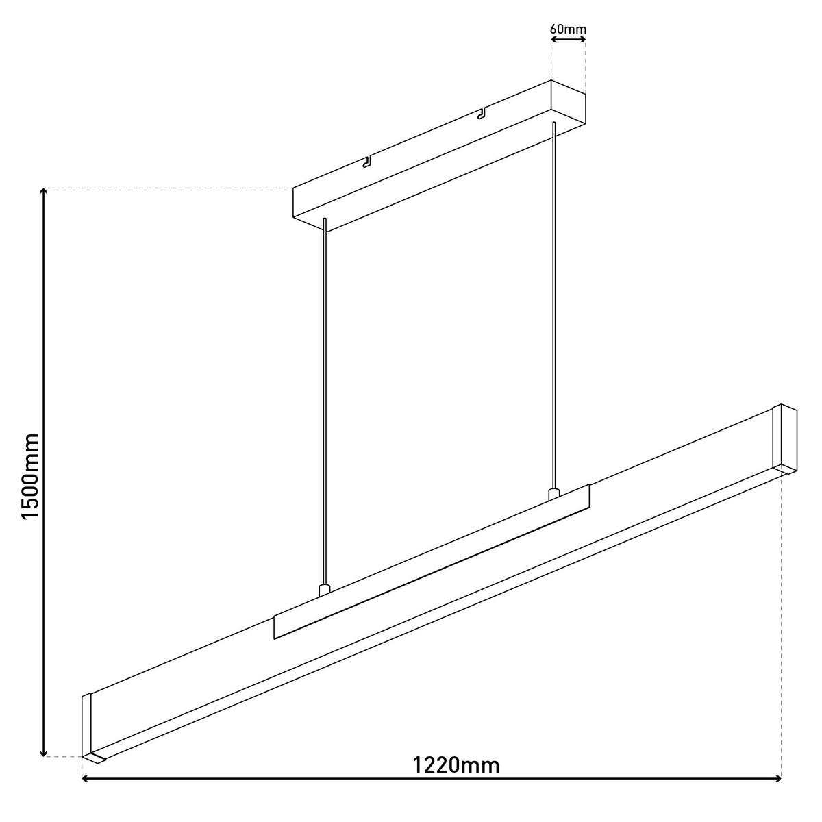 LED-Pendelleuchte 6145714 Wilma - Eichefarben/Schwarz, Natur, Metall (122.2/6/150cm) - Näve