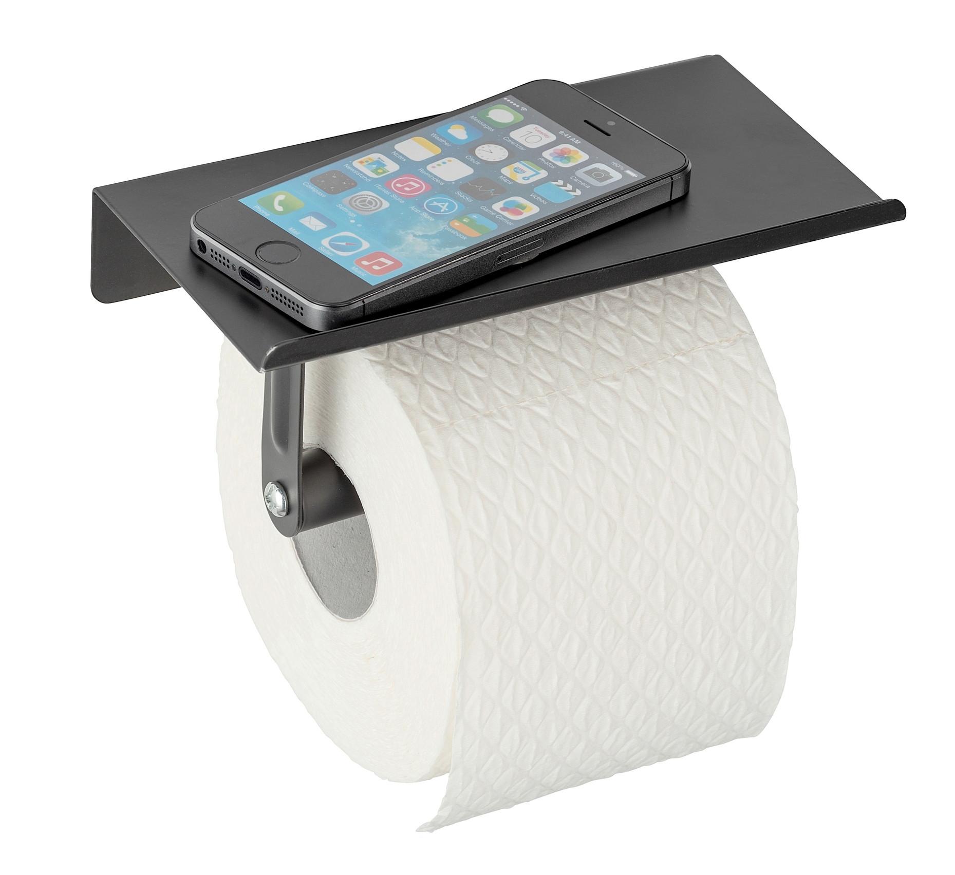 Toilettenpapierhalter Allstar Walli Schwarz 70012400 - Schwarz, MODERN, Metall (18/9,5/7,5cm) - Wenko