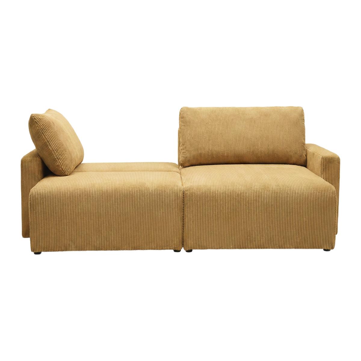 Rohová sedačka DAVE, obojstr.,horčicovožltý menč. - horčicovožltá, Modern, textil (227/146cm) - Based
