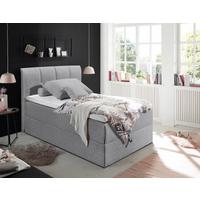 Boxspring postel  GRANADA šedá 120x200 cm - šedá/černá, Basics, textil/plast (120/200cm) - MID.YOU