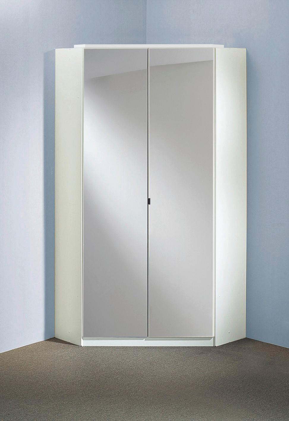 Eckschrank Mit Spiegel B: 95 Cm Clack Weiß - Weiß Hochglanz/Weiß, Basics, Holzwerkstoff (95/198/95cm) - MID.YOU