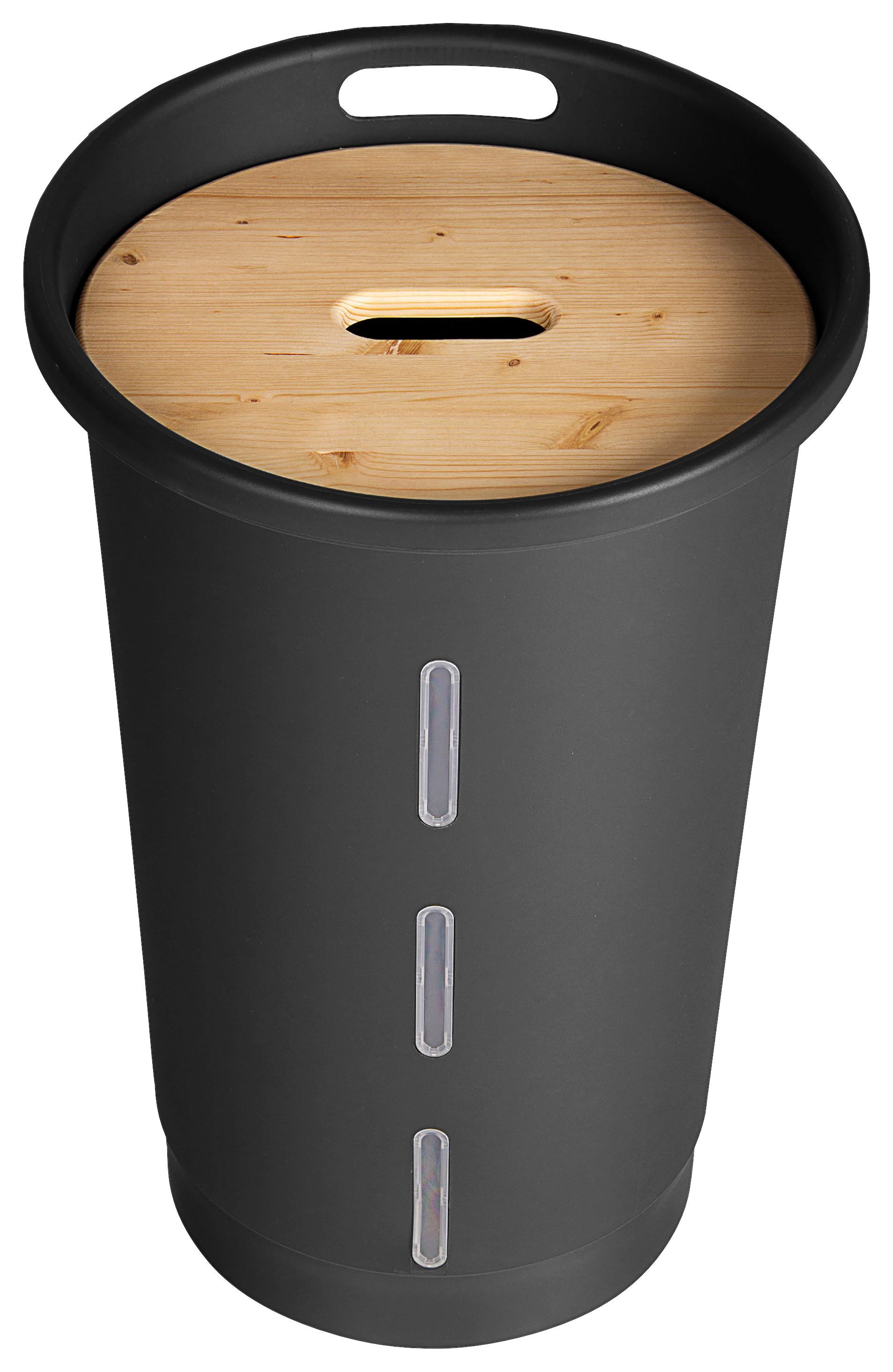 Aufbewahrungsbox Für Pellets Anthrazit/braun 38l - Anthrazit, Basics, Holz/Kunststoff (29,5/50,5/29,5cm)