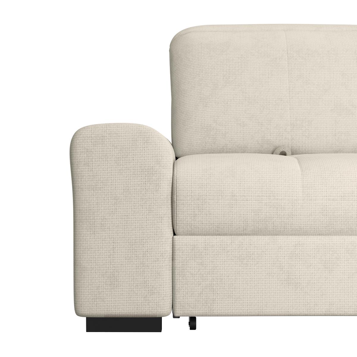 Ecksofa mit Bettfunktion Malaga new Chenille hellgrau - Hellgrau/Schwarz, KONVENTIONELL, Textil (286/203cm) - Ondega