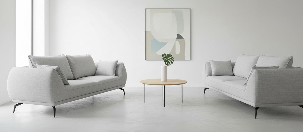 3-Sitzer-Sofa Cavo, Grau B: 249 cm - Creme/Schwarz, MODERN, Textil (249/86/118cm) - MID.YOU