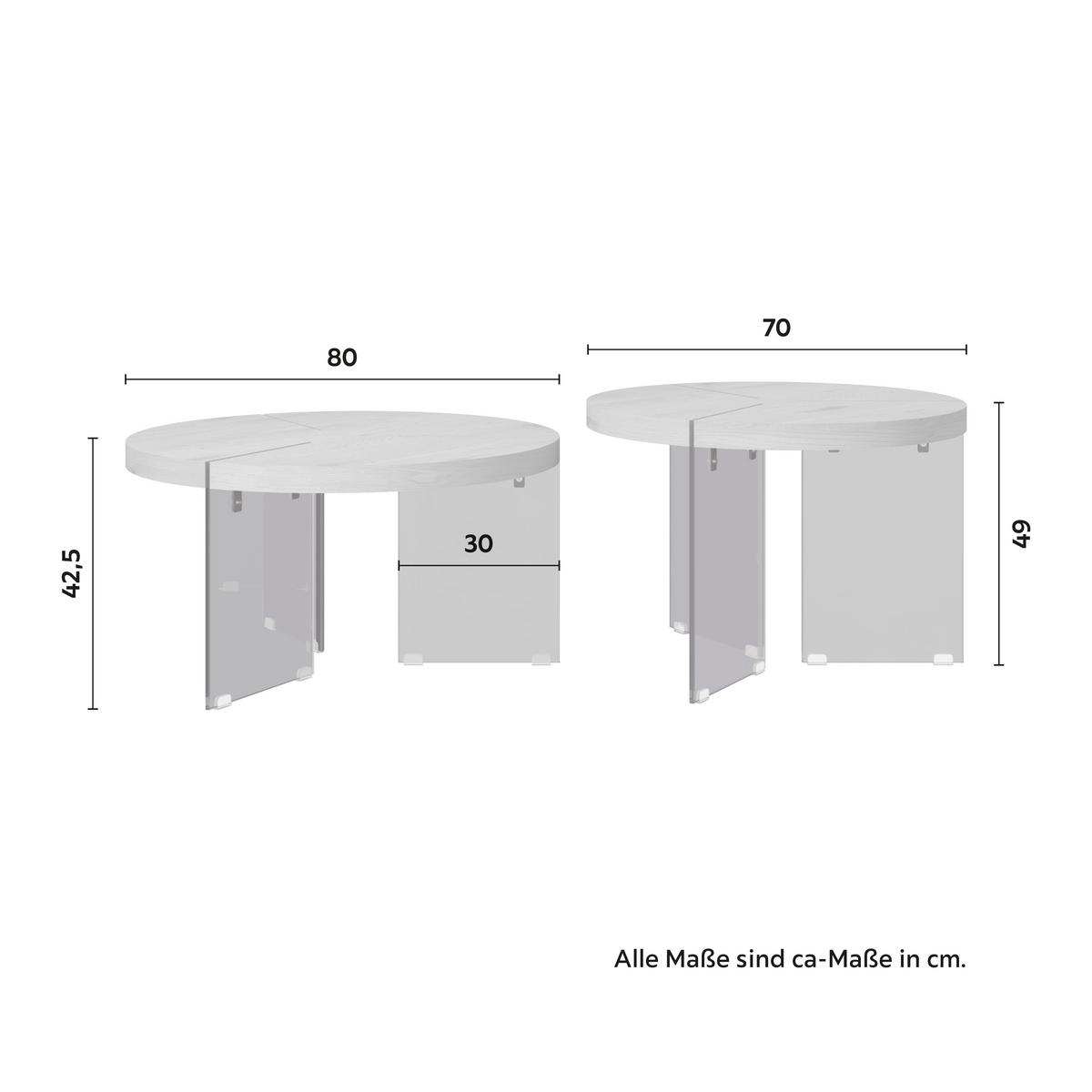 Konferenčný stolík Moreno 2 dielna sada - farba duba/tmavosivá, Modern, kov/kompozitné drevo (80/42,5cm) - Bessagi Home
