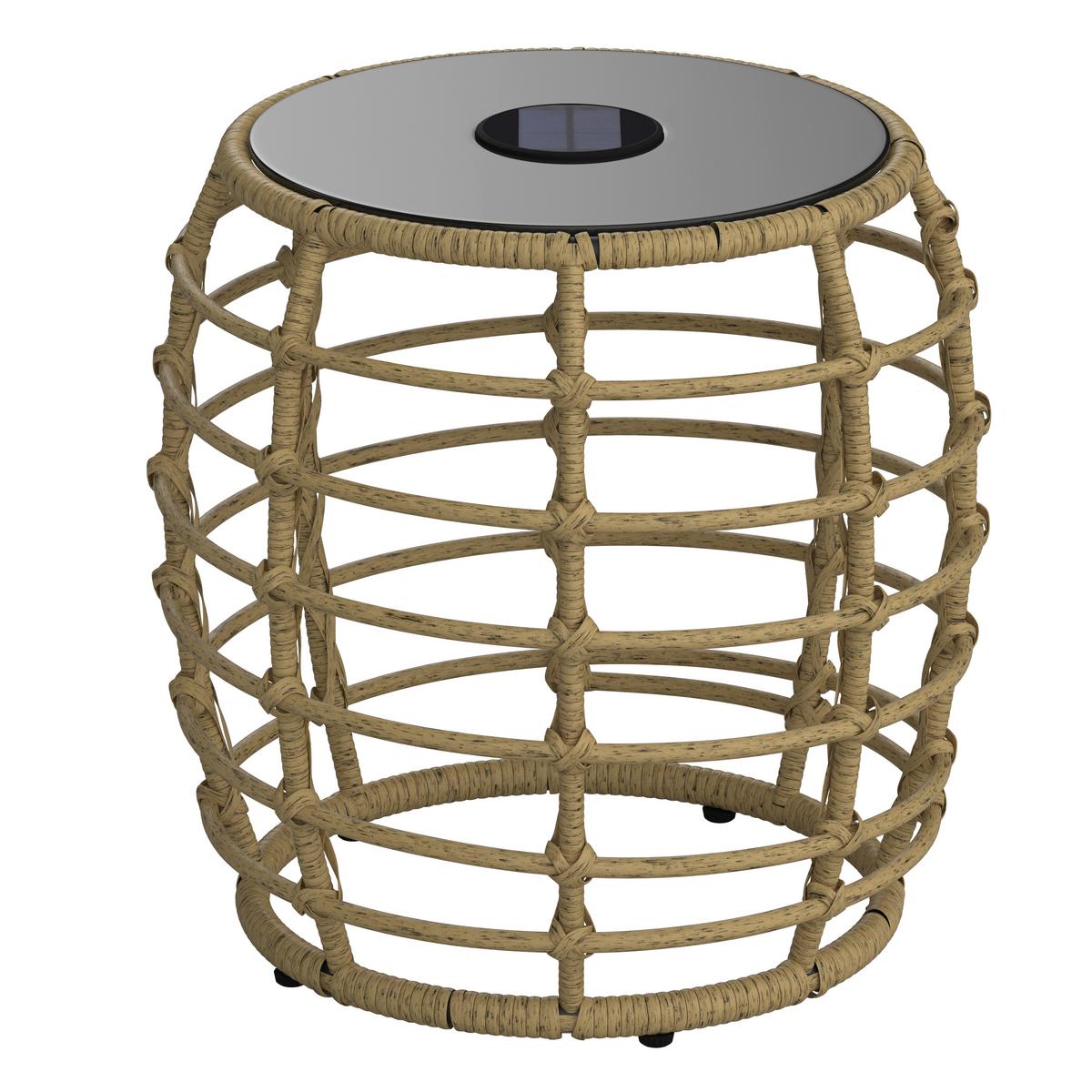 Balkonmöbel Set Sun Metall/ Kunststoff mit Kissen - Beige/Schwarz, MODERN, Glas/Kunststoff (56/72/66cm) - Beldano