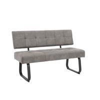 Sitzbank Luise - Dunkelgrau/Anthrazit, Trend, Textil (140/90/64cm) - MID.YOU