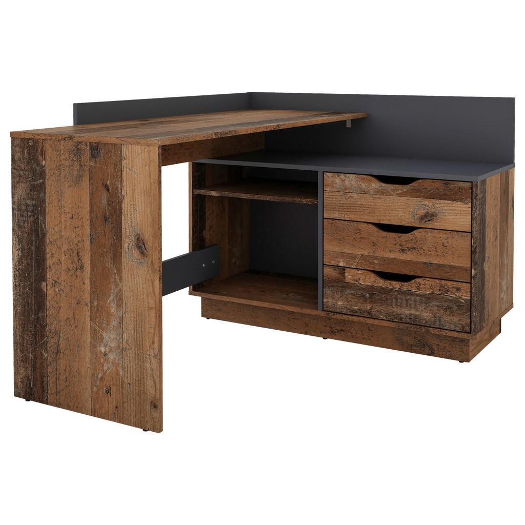 Eckschreibtisch mit Stauraum LxBxH: 129x105x83,5 cm Belfast