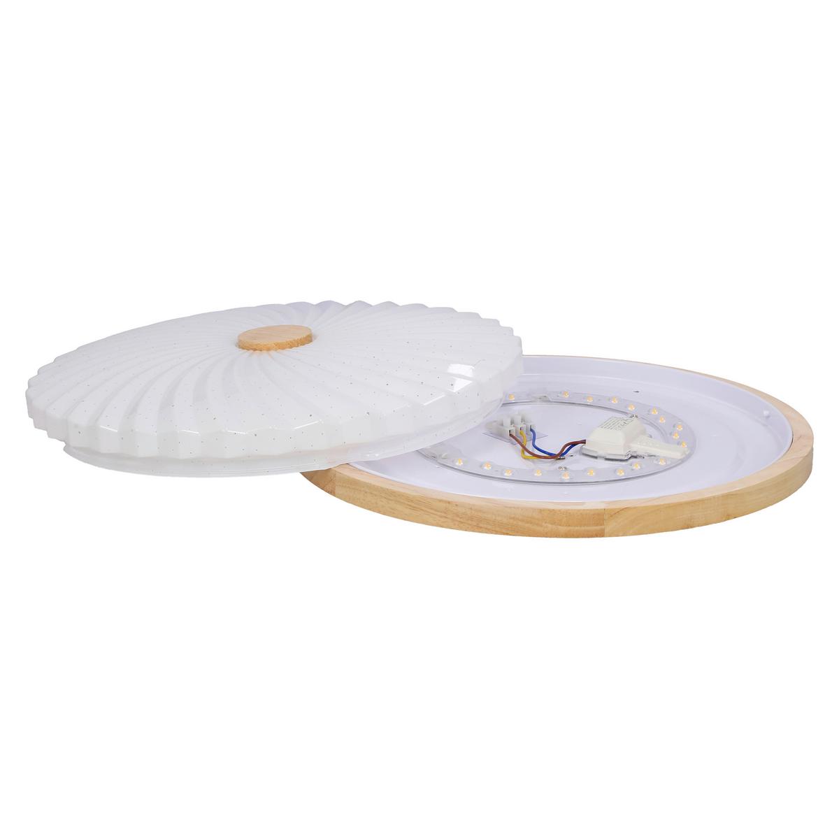 LED-Deckenleuchte 13-24961 Lemo - Eichefarben/Weiß, Natur, Kunststoff/Metall (38/38/6.5cm)
